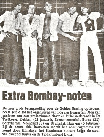 Magazine article about for Golden Earring Contraband tour 1977